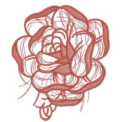 Preview of a pink rose sketch embroidery design featuring delicate floral details for creative stitching projects.