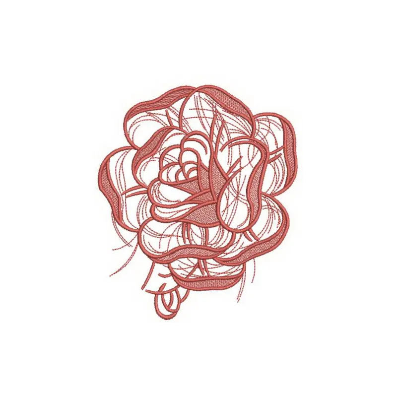 Preview of a pink rose sketch embroidery design featuring delicate floral details for creative stitching projects.