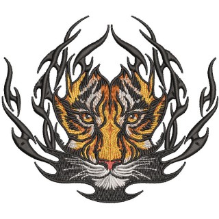 Tiger badge embroidery design - Embroidery Design