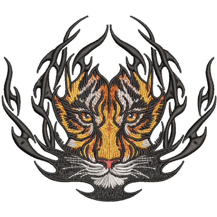 Tiger badge embroidery design - Embroidery Design