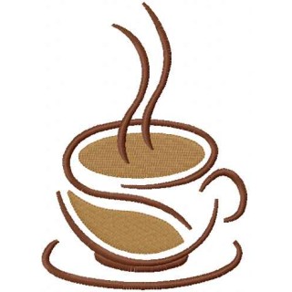 Coffee cup 17 embroidery design - Embroidery Design