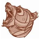 Preview of the Bear Roars 4 embroidery design, featuring a playful woodland animal motif suitable for various projects.