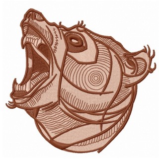Bear roars 4 embroidery design - Embroidery Design