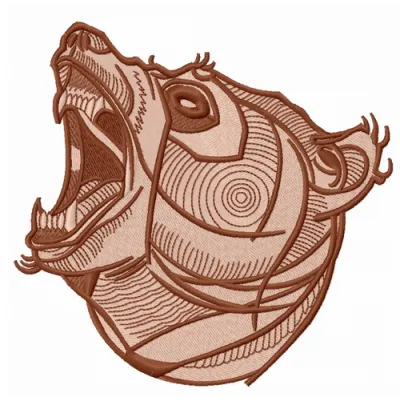 Preview of the Bear Roars 4 embroidery design, featuring a playful woodland animal motif suitable for various projects.