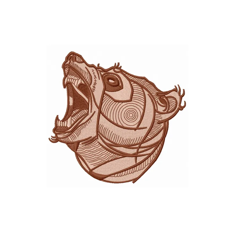Preview of the Bear Roars 4 embroidery design, featuring a playful woodland animal motif suitable for various projects.