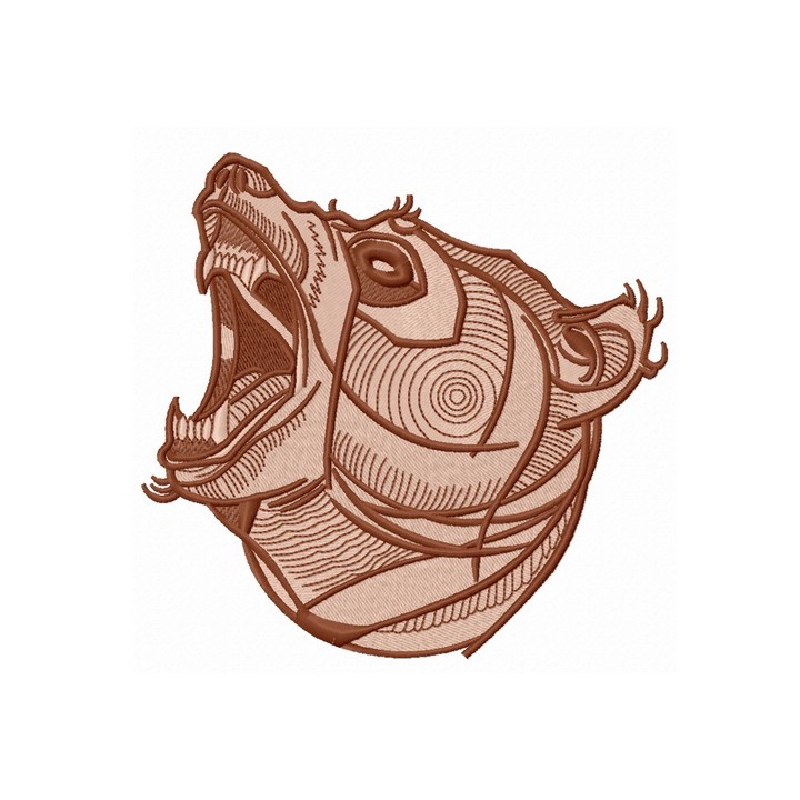Bear roars 4 embroidery design - Embroidery Design