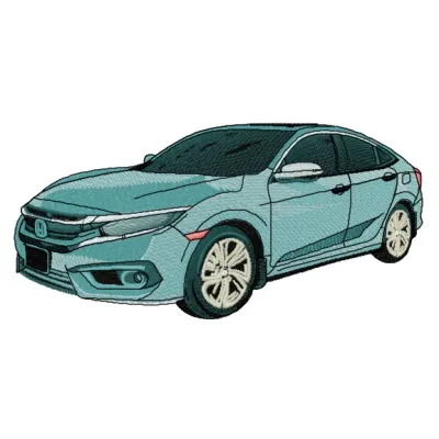 Embroidery design preview of a Honda Civic Touring car 2 stitching pattern for automotive enthusiasts.