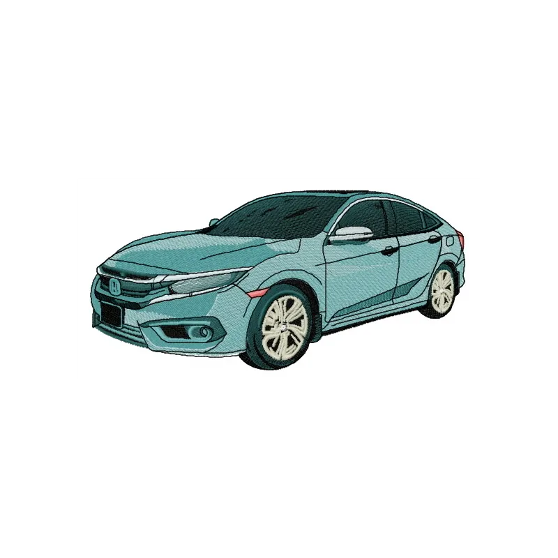 Embroidery design preview of a Honda Civic Touring car 2 stitching pattern for automotive enthusiasts.