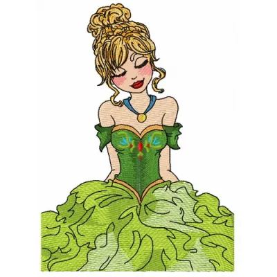 Preview of the 'Like a Princess' embroidery design featuring whimsical motifs for girls and women.