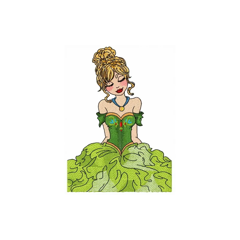 Preview of the 'Like a Princess' embroidery design featuring whimsical motifs for girls and women.