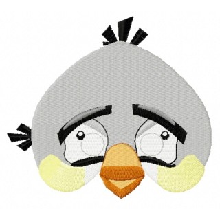 Angry bird white embroidery design - Embroidery Design