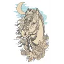 Horse in moonlight embroidery design showcasing a majestic horse silhouette against a glowing moon backdrop.