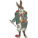 Peter Rabbit painter embroidery design showcasing a charming bunny motif, ideal for baby onesies and children's apparel.