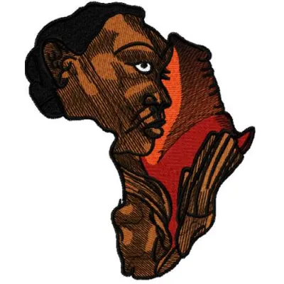 Preview of Africa Woman art embroidery design showcasing intricate stitching patterns celebrating African culture.