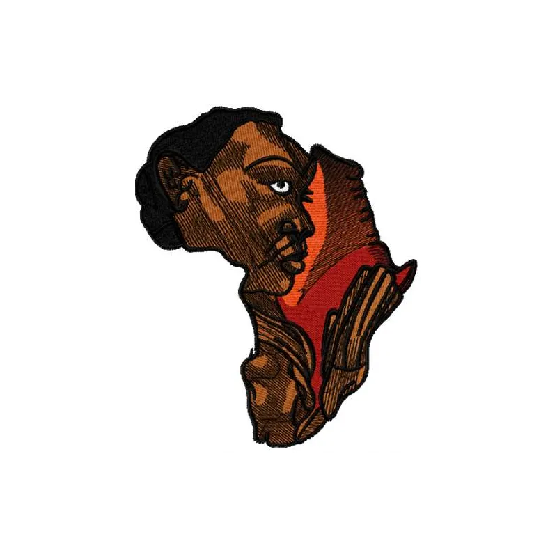 Preview of Africa Woman art embroidery design showcasing intricate stitching patterns celebrating African culture.