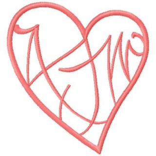 Pink tribal heart embroidery design - Embroidery Design