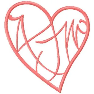 Preview of a pink tribal heart embroidery design, showcasing intricate patterns for various stitching projects.