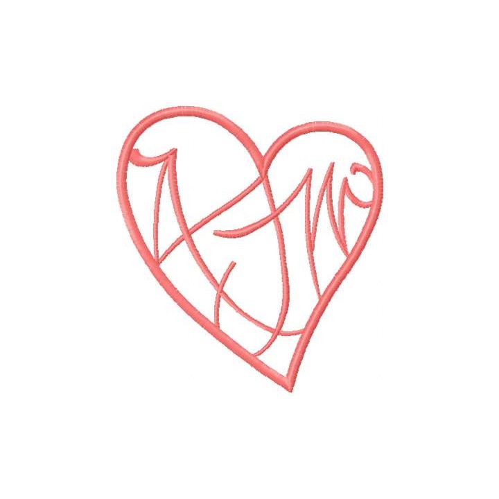 Pink tribal heart embroidery design - Embroidery Design