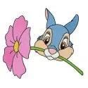 Thumper's present embroidery design featuring playful motifs, ideal for creating charming projects on t-shirts or pillows.