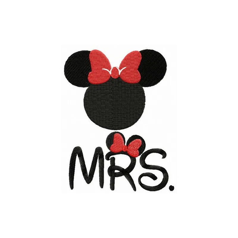 Preview of Mrs. Mouse embroidery design featuring a charming Mickey Mouse-inspired motif.