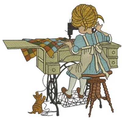 Preview of the 'Sewing is my Hobby' embroidery design showcasing intricate stitching patterns for crafters.