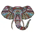 Mosaic elephant embroidery design showcasing intricate stitching patterns for creative projects.