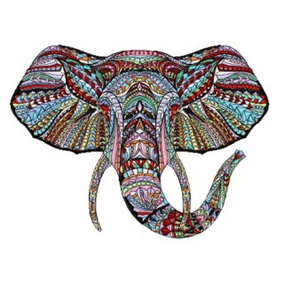 Mosaic elephant embroidery design - Embroidery Design