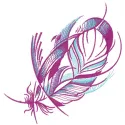 Purple pigeon feather embroidery design showcasing intricate details, perfect for embellishing various fabric items.