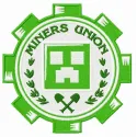 Miners Union logo embroidery design featuring iconic elements from Minecraft, ideal for creative stitching projects.