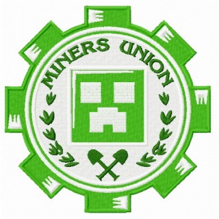 Miners Union logo embroidery design - Embroidery Design