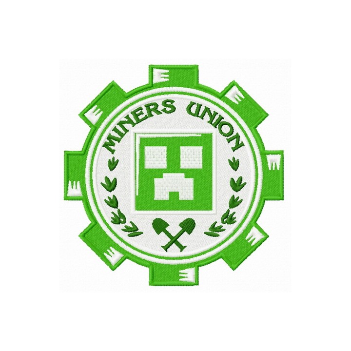 Miners Union logo embroidery design - Embroidery Design