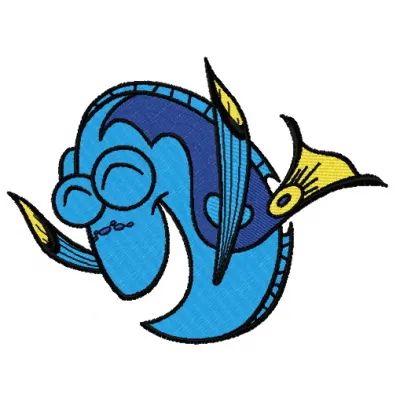 Dory 4 embroidery design featuring a vibrant underwater scene inspired by Finding Nemo.