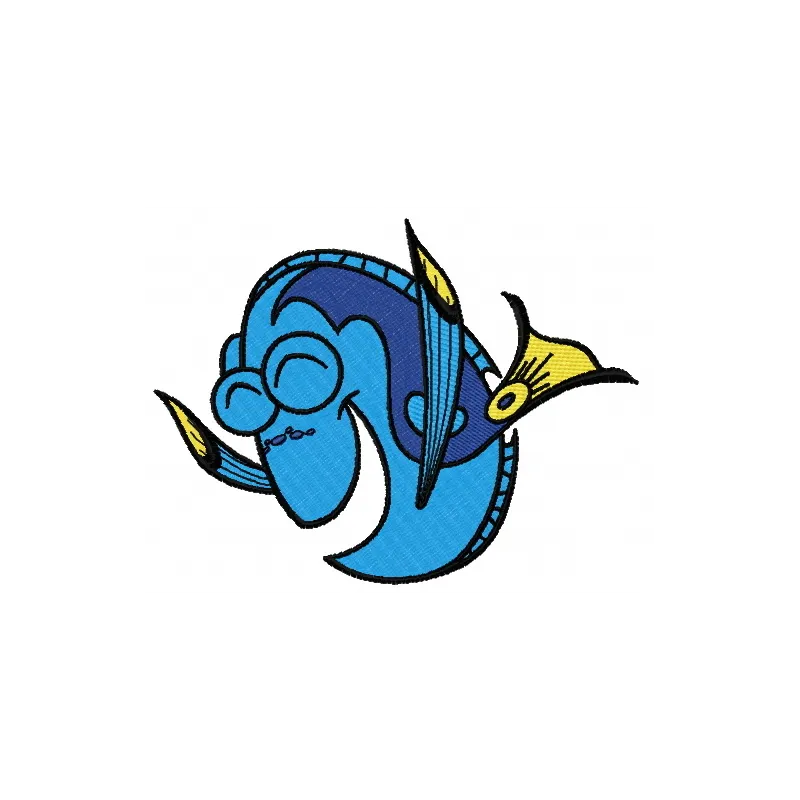 Dory 4 embroidery design featuring a vibrant underwater scene inspired by Finding Nemo.