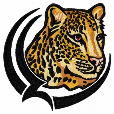 Cheetah 6 embroidery design showcasing a detailed stitched motif of a cheetah, ideal for creative projects.