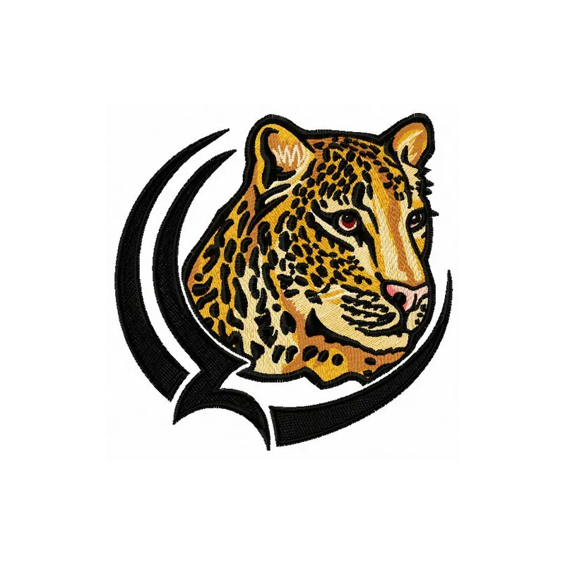 Cheetah 6 embroidery design showcasing a detailed stitched motif of a cheetah, ideal for creative projects.