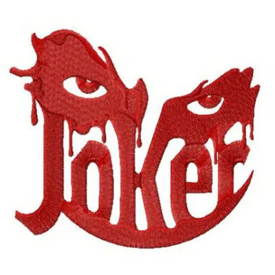 Joker's eyes embroidery design showcasing intricate details for creative stitching on garments and accessories.
