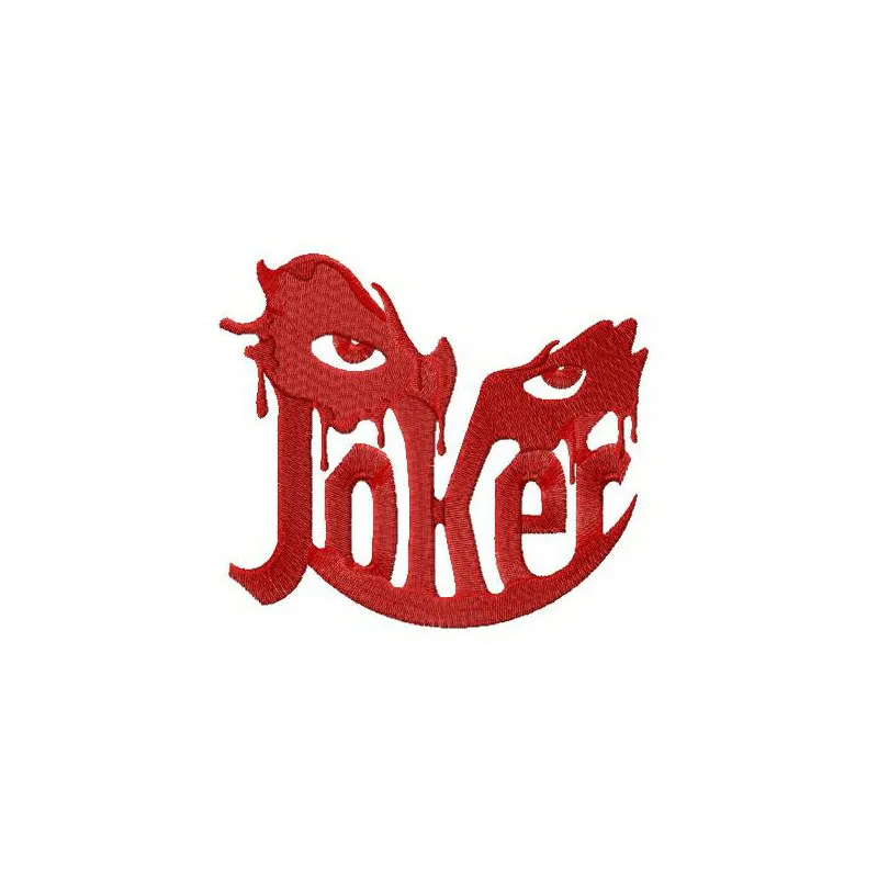 Joker's eyes embroidery design showcasing intricate details for creative stitching on garments and accessories.