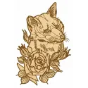 Cunning fox embroidery design featuring a playful fox motif, ideal for stitching on apparel and home decor.