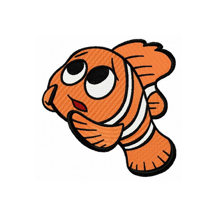 Nemo scared embroidery design - Embroidery Design