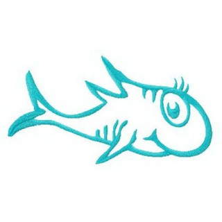 Cute fish Dr. Seuss embroidery design - Embroidery Design