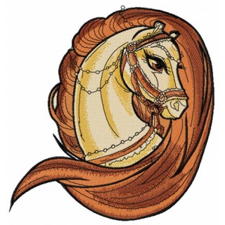 Brown horse head embroidery design - Embroidery Design