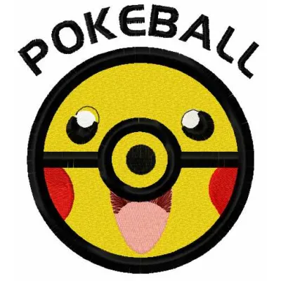 Pikachu pokeball embroidery design showcasing a vibrant and playful stitching pattern for fans of Pokemon.