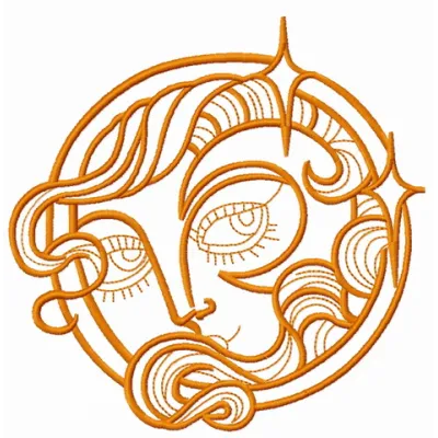 Fairy sun 2 embroidery design showcasing a whimsical sun motif, perfect for adding charm to various fabric projects.