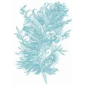 Preview of a soft feather embroidery design featuring delicate stitching patterns ideal for various fabric projects.