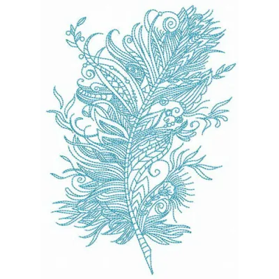 Preview of a soft feather embroidery design featuring delicate stitching patterns ideal for various fabric projects.