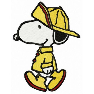 Snoopy in raincoat embroidery design - Embroidery Design