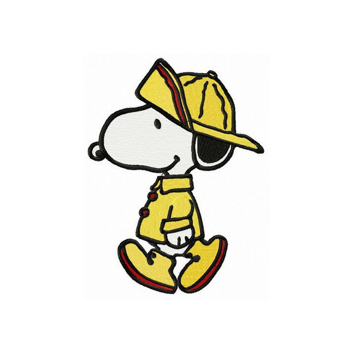 Snoopy in raincoat embroidery design - Embroidery Design
