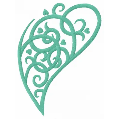 Preview of swirl fancy leaf embroidery design, an elegant ornament pattern for stitching on various fabrics.
