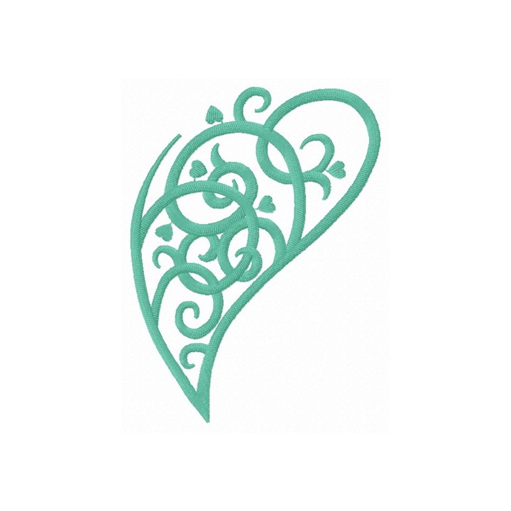 Swirl fancy leaf embroidery design - Embroidery Design