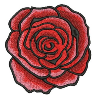 Red grand rose 2 embroidery design - Embroidery Design